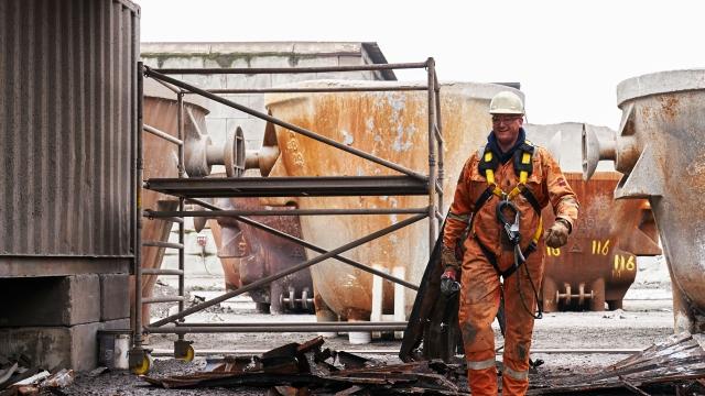 Harsco Environmental team member at facility